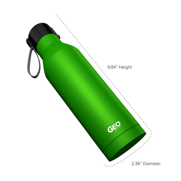 17 ounce Stainless Steel Water Bottle, Powder Sports Bottle, with 47 mm Steel Cap, GEO