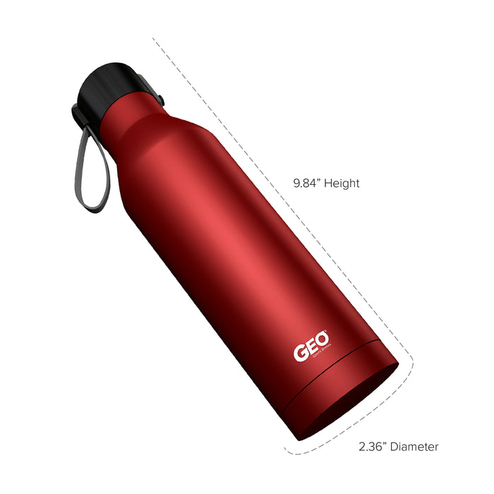 17 ounce Stainless Steel Water Bottle, Powder Sports Bottle, with 47 mm Steel Cap, GEO