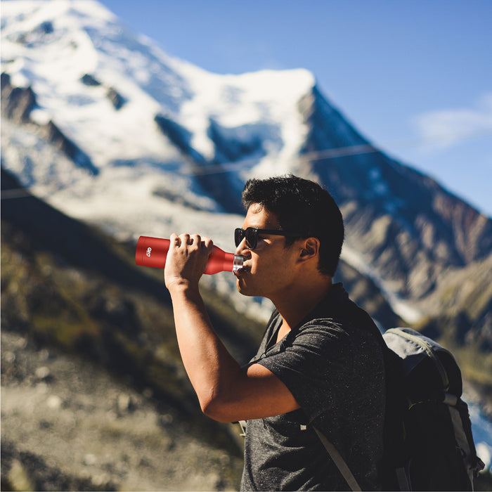 17 ounce Stainless Steel Water Bottle, Powder Sports Bottle, with 47 mm Steel Cap, GEO