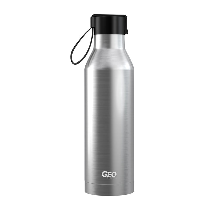 17 ounce Stainless Steel Water Bottle, Powder Sports Bottle, with 47 mm Steel Cap, GEO