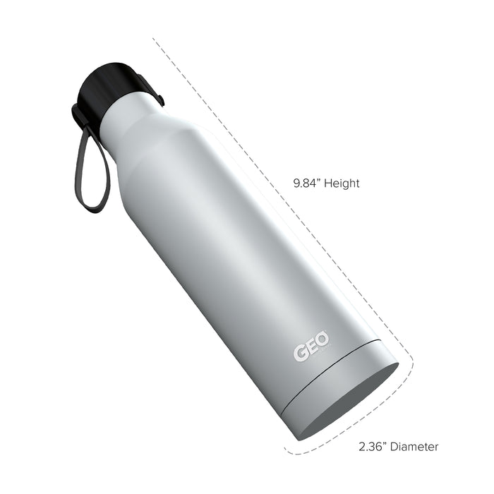 17 ounce Stainless Steel Water Bottle, Powder Sports Bottle, with 47 mm Steel Cap, GEO
