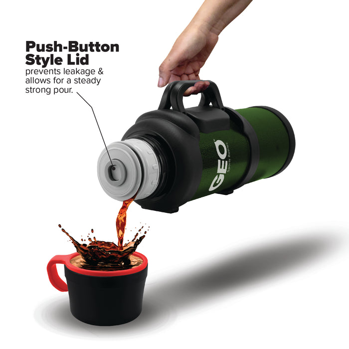 GEO 4 Liter Vacuum Insulated Thermos Flask w/ Portable Cup