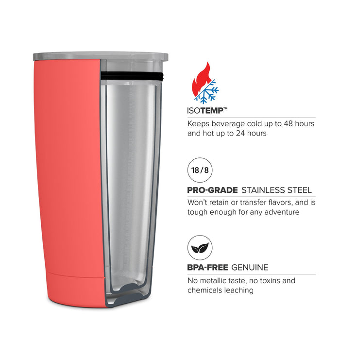 20 Ounce Stainless Steel Tumbler Cup, Double Wall, GEO