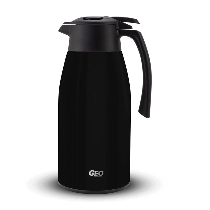 2 Liter Stainless Steel Coffee Carafe Pitcher, Coffee Dispenser, with 90 mm Screw Cap, GEO