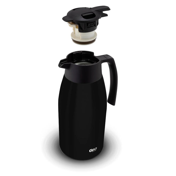 2 Liter Stainless Steel Coffee Carafe Pitcher, Coffee Dispenser, with 90 mm Screw Cap, GEO