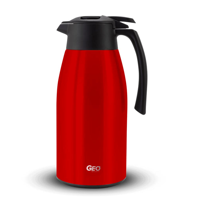 2 Liter Stainless Steel Coffee Carafe Pitcher, Coffee Dispenser, with 90 mm Screw Cap, GEO