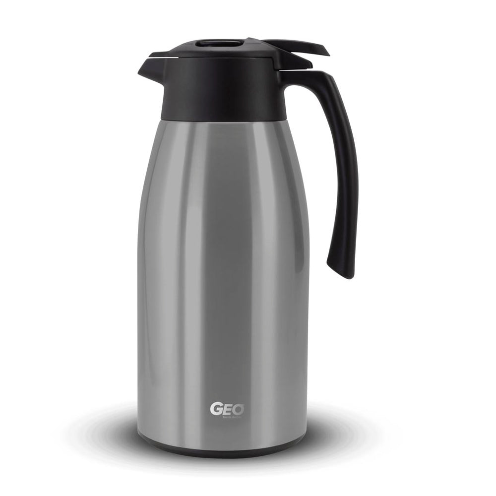 2 Liter Stainless Steel Coffee Carafe Pitcher, Coffee Dispenser, with 90 mm Screw Cap, GEO