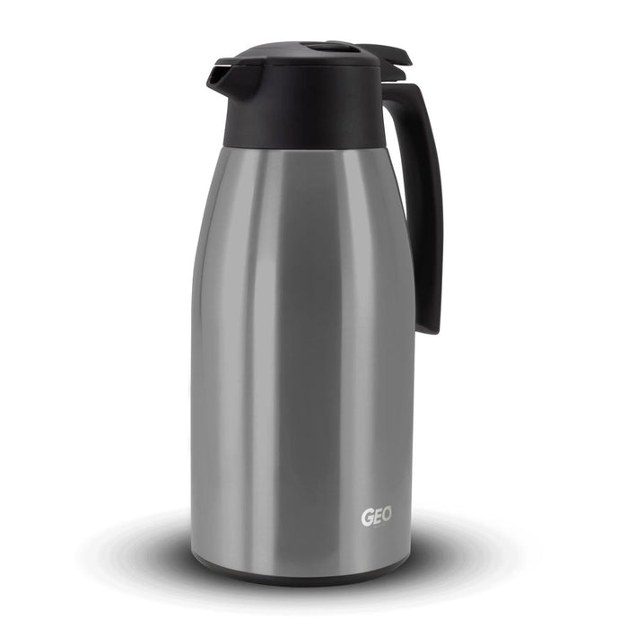 2 Liter Stainless Steel Coffee Carafe Pitcher, Coffee Dispenser, with 90 mm Screw Cap, GEO