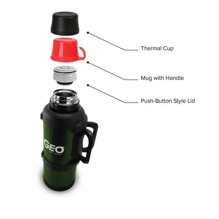 GEO 3.6 Liter Vacuum Insulated Thermos Flask w/ Portable Cup