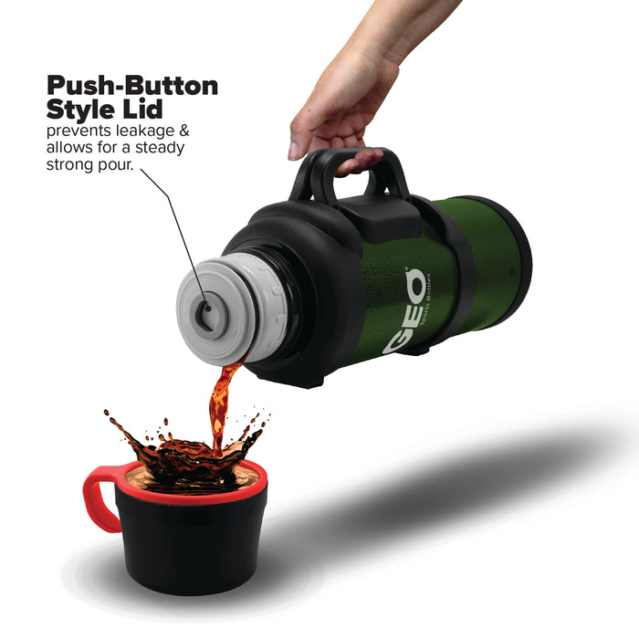 GEO 3.6 Liter Vacuum Insulated Thermos Flask w/ Portable Cup