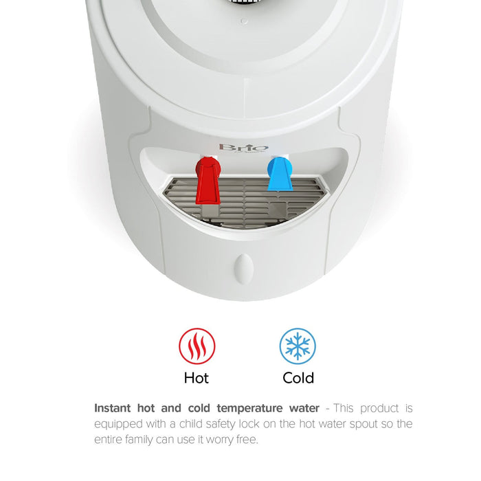 Hot and Cold Water Dispenser Cooler Top Load, White, Brio Premiere - water cooler