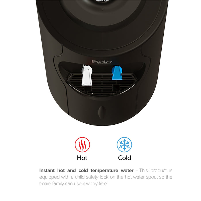 Room Temp and Cold Water Dispenser Cooler Top Load, Cook and Cold, Black, Brio Premiere - water cooler