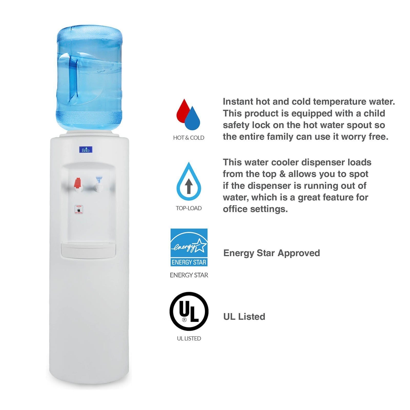Essential Top-Load Water Cooler, White - water cooler