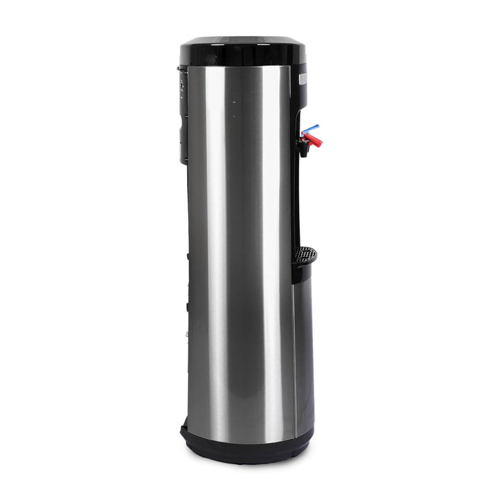 Hot and Cold Filtered Water Dispenser Cooler POU, Black and Stainless Steel, Brio Signature