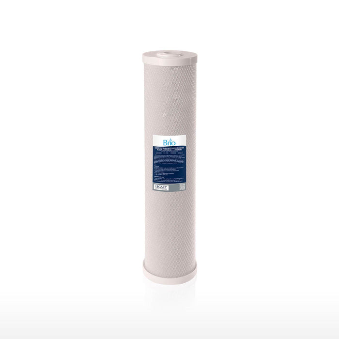 Brio Legacy 5 Micron, 4.5" X 20" Big Blue Coconut Shell Carbon Block Filter
