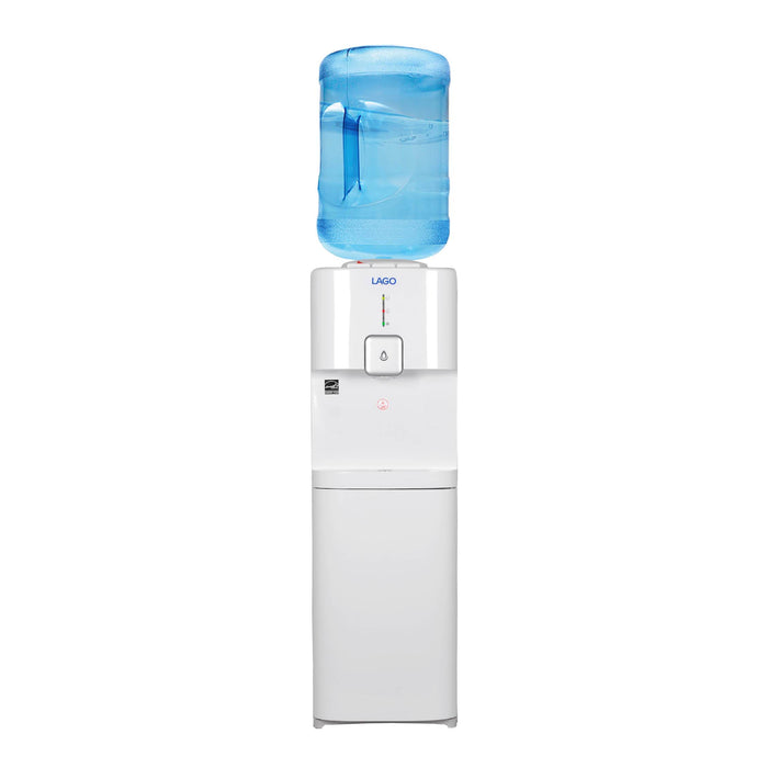 Hot Cold and Room Temp Water Dispenser Cooler Top Load, Tri Temp, White, Lago