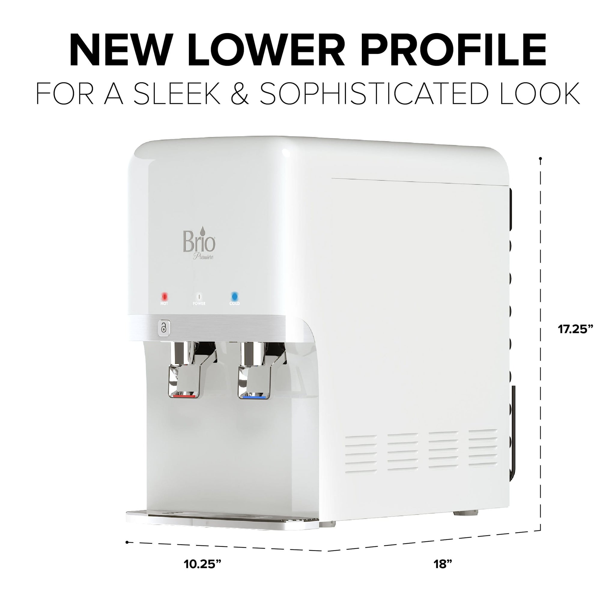 Hot and Cold Filtered Water Dispenser Cooler POU, Black, Brio Premiere - water cooler