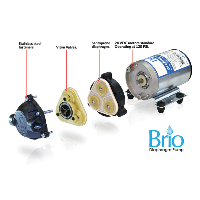 Brio Signature Diaphragm Booster Pump for RO Filter Systems