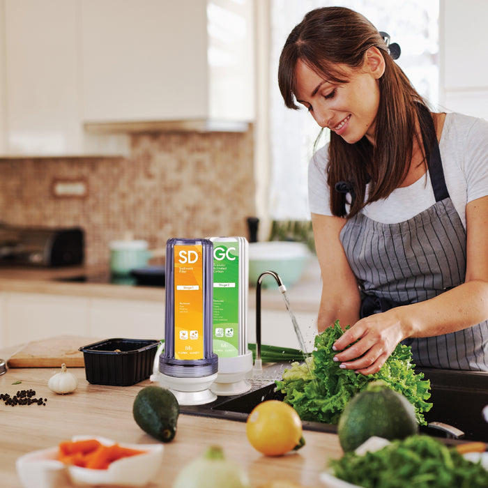 2 Stage Countertop Drinking Water Filter System, Brio Essential