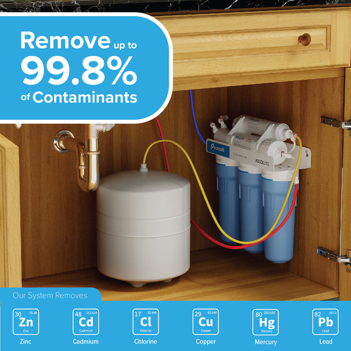 5 Stage Reverse Osmosis Water Filter System, RO, Ecosoft Absolute