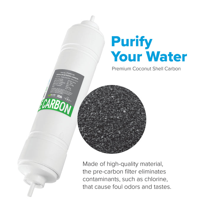 Brio Premier 11" Inline Straight-Type Coconut Shell Carbon Block Filter 5 Micron