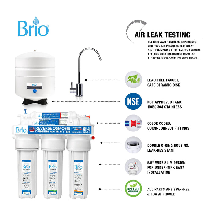 5 Stage Reverse Osmosis Water Filter System, RO, Brio Signature