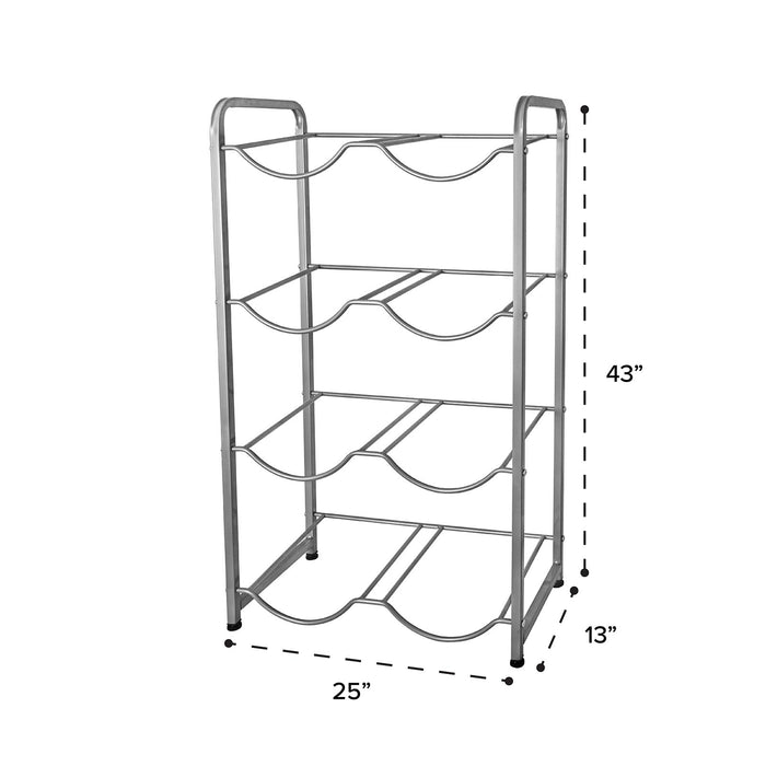 Brio Double Column 8-Bottle Storage Rack – Gray