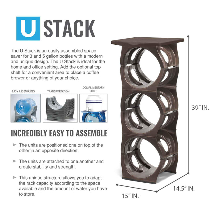 U-Stack Water Bottle Stand for 3- and 5-Gallon Water Bottles