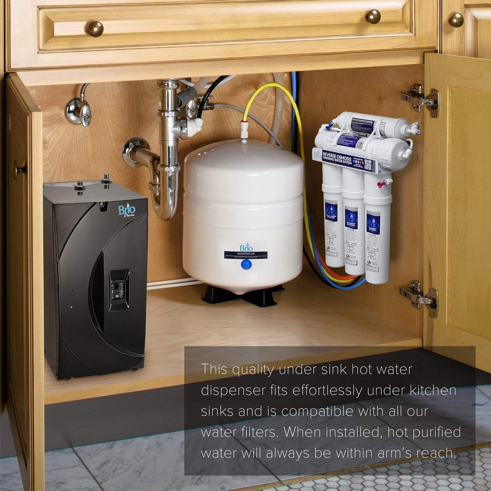 Hot Undersink Water Dispenser, Black, Brio Premiere - water cooler