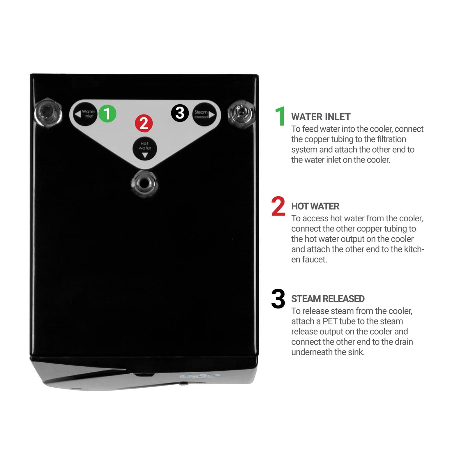 Hot Undersink Water Dispenser, Black, Brio Premiere - water cooler