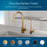 The Brio Curvy Classic Series Water Faucet – Brushed Bronze is a modern kitchen faucet available in six finishes: Brushed Gold, Brushed Bronze, Brushed Nickel, Chrome, Matte Black, White, plus stainless steel for reverse osmosis.