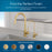 The Brio Curvy Classic Series Water Faucet in brushed gold is a modern, lead-free stainless steel faucet on a speckled countertop. Choose from six finishes: brushed gold, brushed bronze, brushed nickel, chrome, matte black, or white.