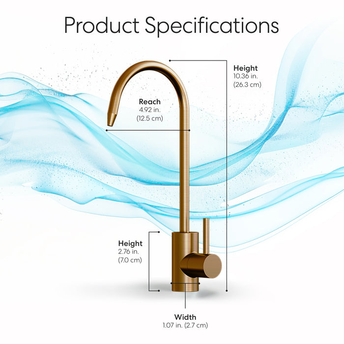 A diagram of the Brio Modern Series Water Faucet – Brushed Bronze, showcasing its sleek design and advanced features.