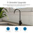 The Brio Modern Series Water Faucet – Matte Black, shown on a kitchen counter with plant and hex tile backdrop, is a lead-free stainless steel faucet ideal for filtration or RO systems—perfect for home kitchens, wet bars, and RVs.