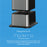 Two silver and black square risers are stacked on a blue background, shown as molded risers for the Brio Water Cooler Base – 720 Series Ice Maker Bottled & Bottleless Water Cooler, providing secure, shift-proof support for freestanding use.
