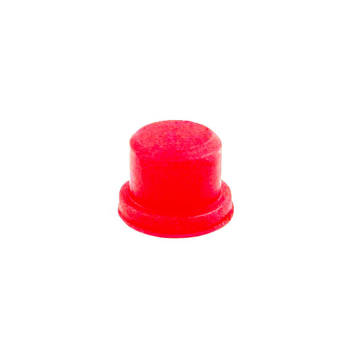 A single red, cylindrical Silicone Cooler Drain Plug with a flat base and rounded top, isolated on a white background—showcasing the sleek design found in compatible water cooler models or modern bottleless water dispensers.