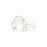 The Plastic Drain Plug Cover is a clear component with a rounded dome top and two flat arms—one with an oval slot, the other solid. Compatible as a replacement for Clover water dispensers or CLPOU water coolers. Shown on a white background.