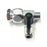 The Water Feed Ball Valve Adapter features a metal body, black lever handle, threaded fittings on both ends, and a hexagonal nut—perfect as a replacement part for CLPOU water filter or UV filtration systems. Photographed on a white background.