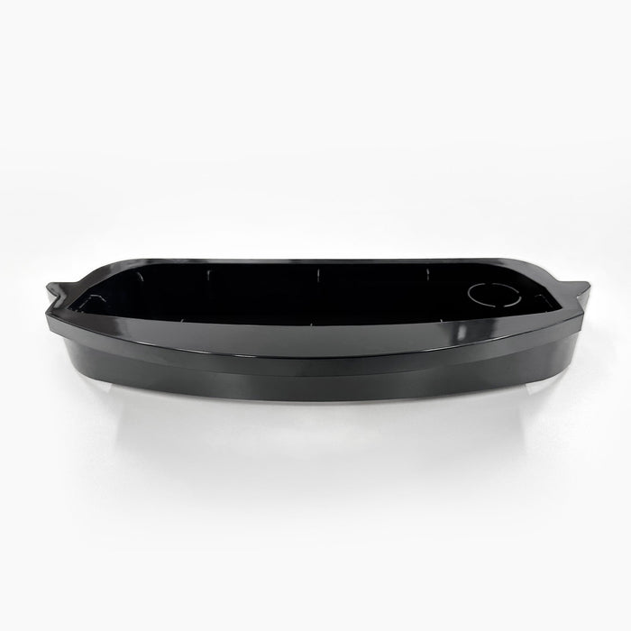 A black, rectangular Drip Tray 520 Series Cooler with slightly curved edges and a small circular indentation on one side is shown against a plain white background.