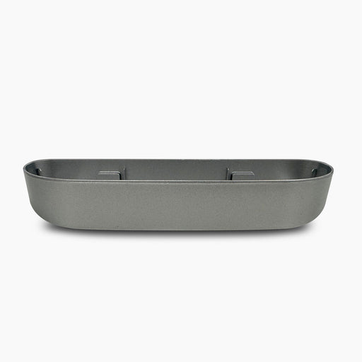 The Drip Tray 420 Series Coolers, model CLPOU420UVF2, is a gray rectangular metal tray with rounded edges and two mounting brackets inside, shown front-facing against a white background.