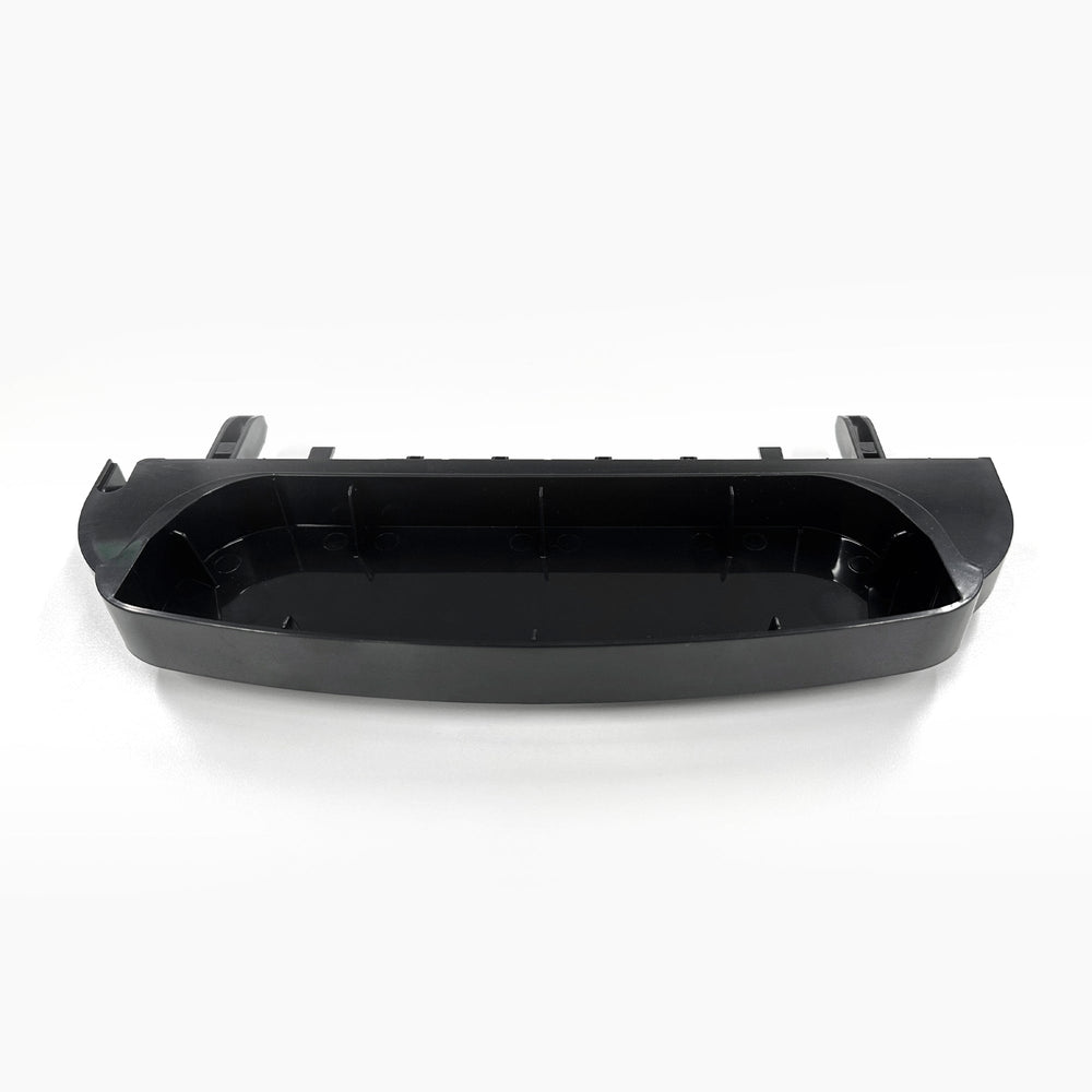 A black plastic rectangular Drip Tray 520 for Countertop Series Coolers, with raised edges and two rear tabs, compatible with CLCTPOU520UVF2 and CLCTTL520 models, shown on a white surface.