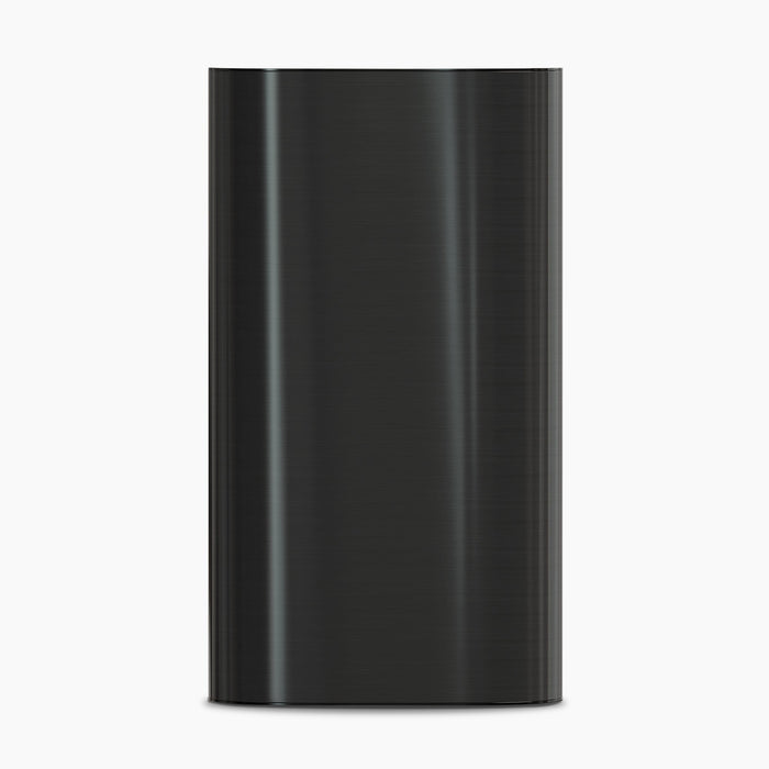 A Door 720 Series Coolers Black, tall and cylindrical with a brushed metal finish, stands upright on a white background.