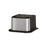 A stainless steel and black plastic Brio Water Cooler Base (300, 400, 500, 700 Series) with a flat base and rounded edges is shown against a white background.