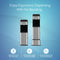 Two Brio Water Cooler Base stands for the Brio 430 Series are displayed on a blue background with text: Enjoy Ergonomic Dispensing With No Bending. Icons emphasize added height, stability, and a sleek brushed steel finish.