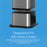 The Brio Water Cooler Base is designed for the 430 Series Bottled & Bottleless Water Coolers. Its molded metal build is shift-proof and compatible with both freestanding and bottom load coolers, as shown with a cooler stacked on top.