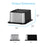 A silver and black rectangular Brio Water Cooler Base for Brio 430 Series Bottled & Bottleless Water Coolers is shown. Product dimensions: 9.21" H x 16.06" W x 22.68" D.