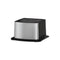 The Brio Water Cooler Base – 530 Series Bottled & Bottleless Water Cooler is a stainless steel rectangular box with a black base and top, resembling an electronic device or kitchen appliance, shown on a white background.