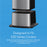 The Brio Water Cooler Base – 530 Series Bottled & Bottleless Water Cooler is shown securely fitted under a cooler, forming a shift-proof lock. Text: Designed to fit 530 Series Coolers.