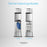 Two stainless steel Brio Water Cooler Base – 530 Series units are shown side by side. The left displays a blue water bottle inside; the right features three cylindrical filters—ideal for bottled or bottleless use.