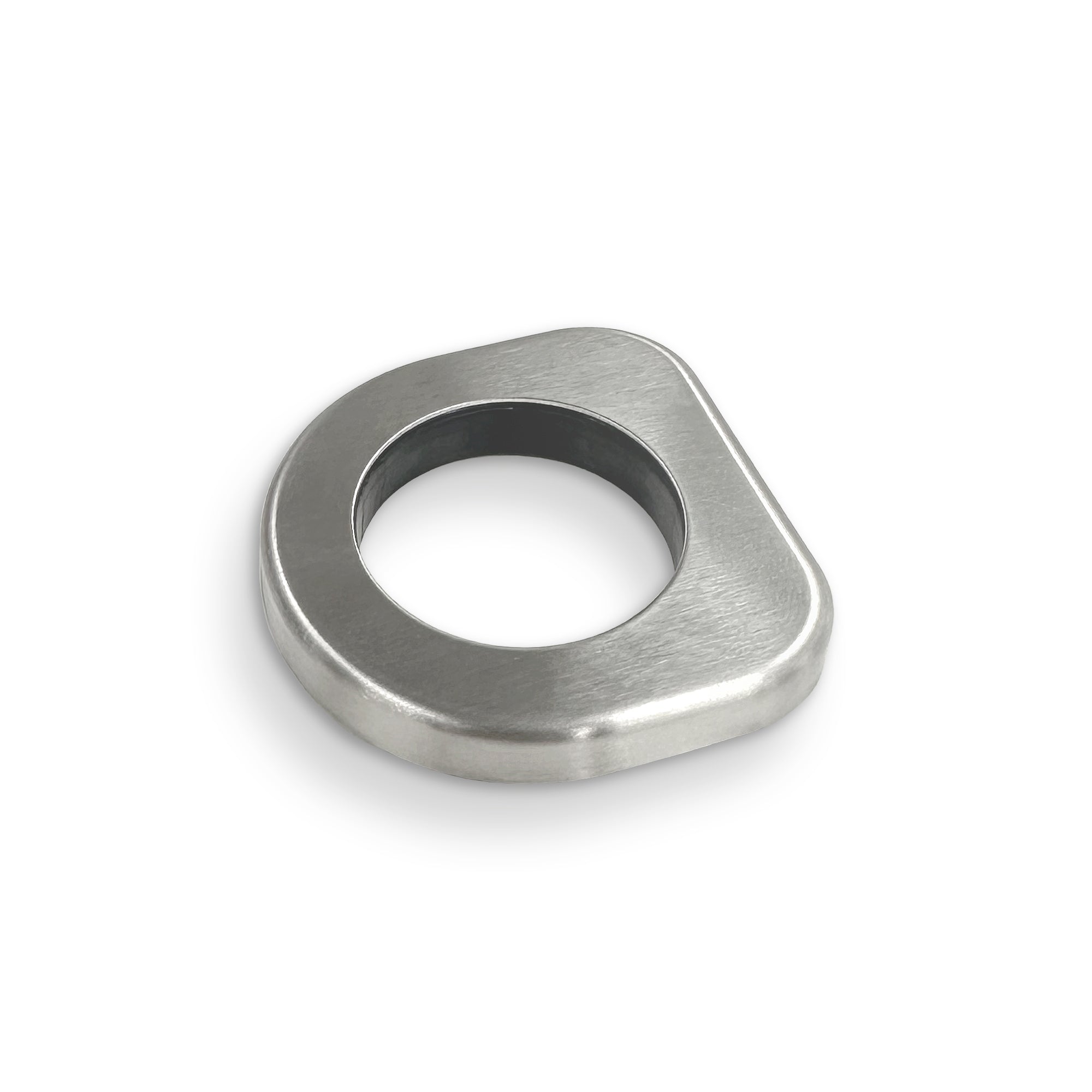 A metallic, oval-shaped Faucet Base for Digital Faucet (SKU ACFS1996), featuring a flat edge and large central hole, is displayed on a white background.